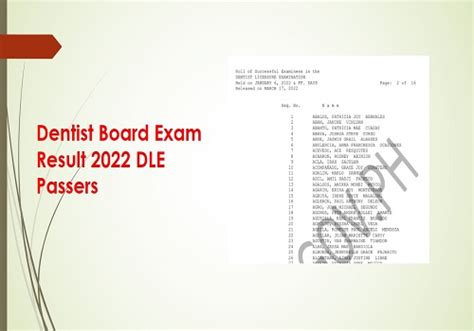 dle 2022 results|Dentist Licensure Exam (DLE) Results November, December .